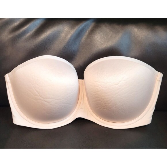 ThirdLove Classic Strapless Bra 34F Beige Underwire Padded Cup Adjustable Back - Picture 1 of 5